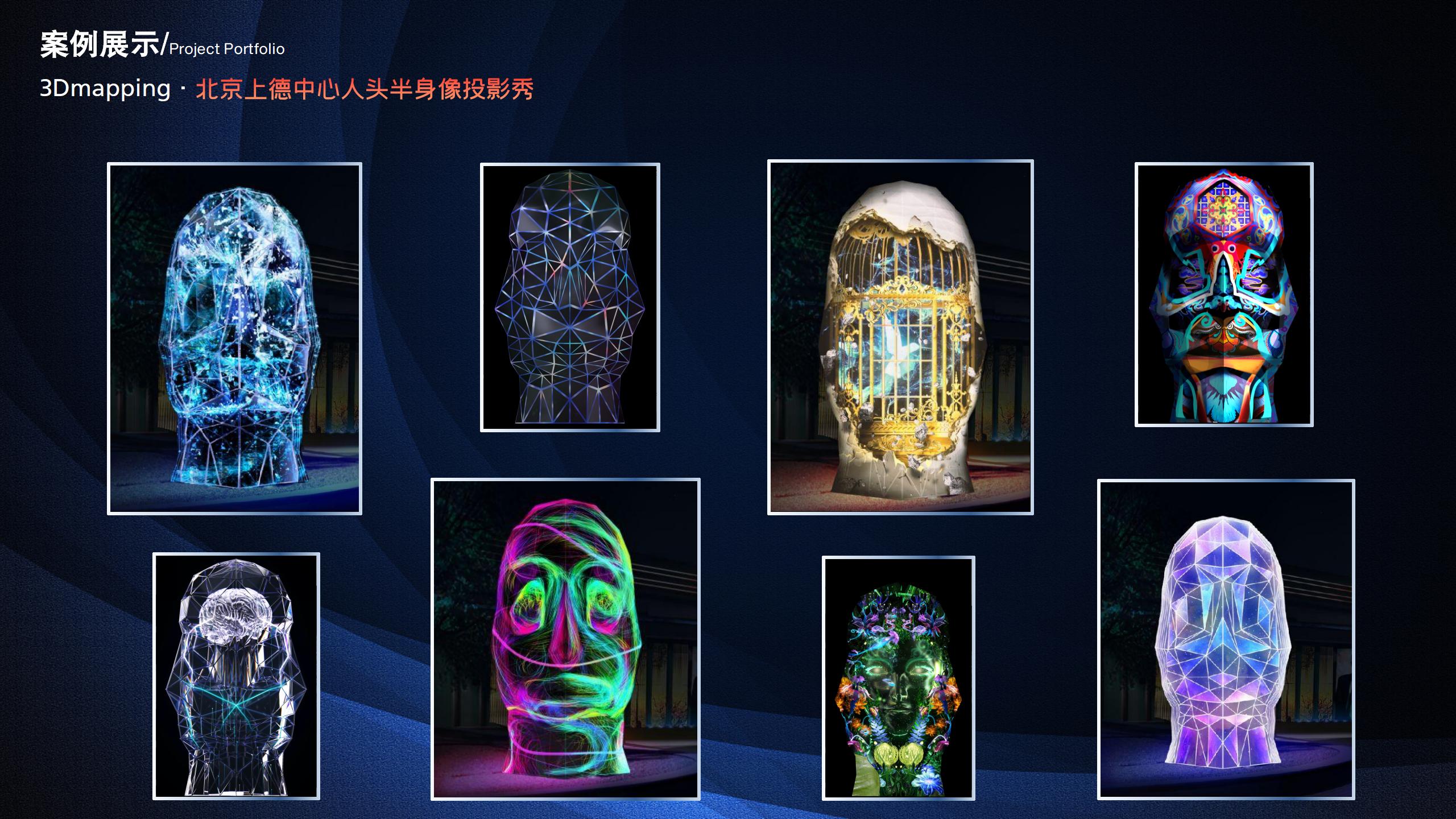 北京上德中心人头半身像投影秀